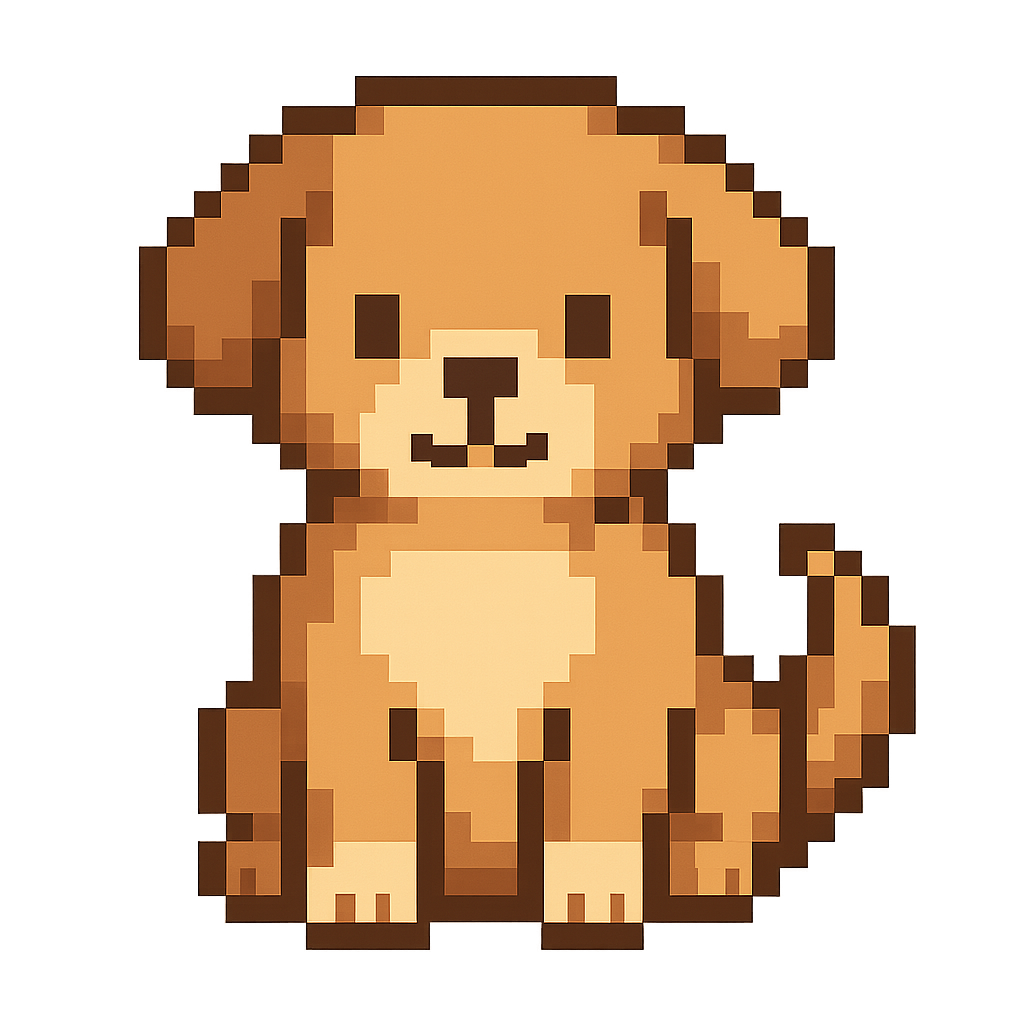 Cute pixel art dog